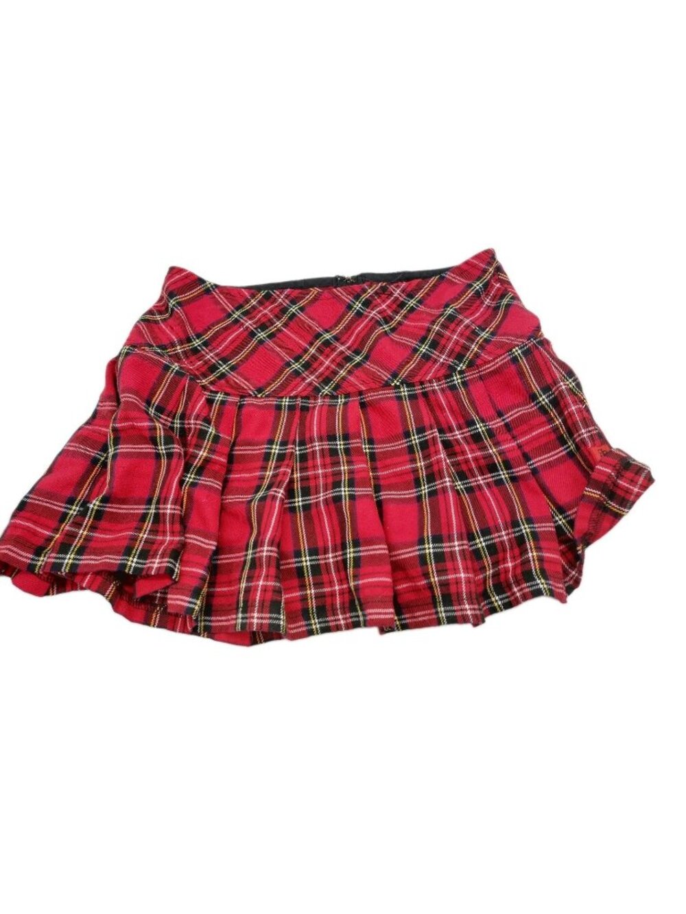 Royal Bones Womens Mini Skirt Size Small NYC Goth Punk Emo Pleated Red Plaid Y2K